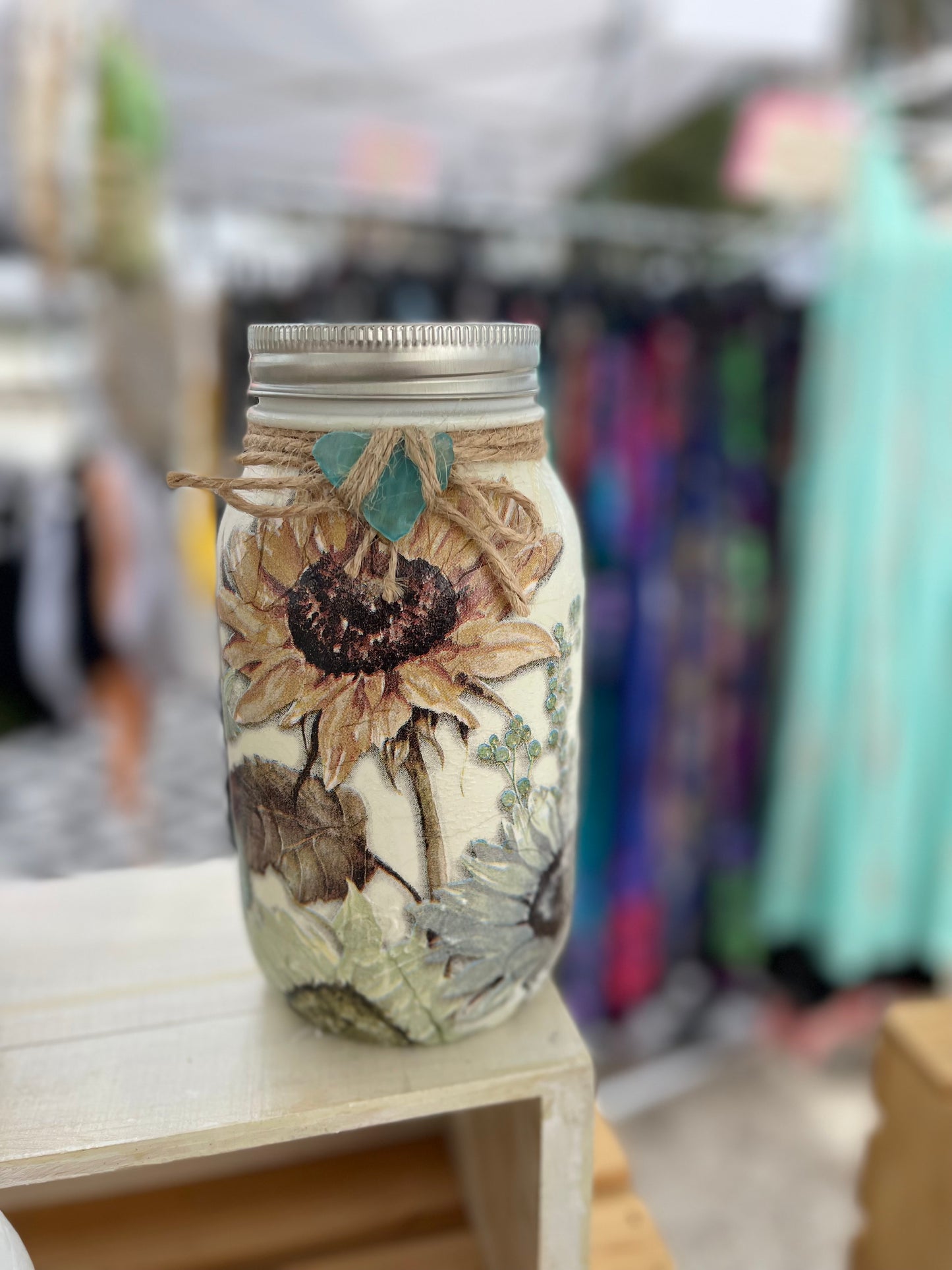 Sunflower 2 Inspired Mason Jar Tissue Holder