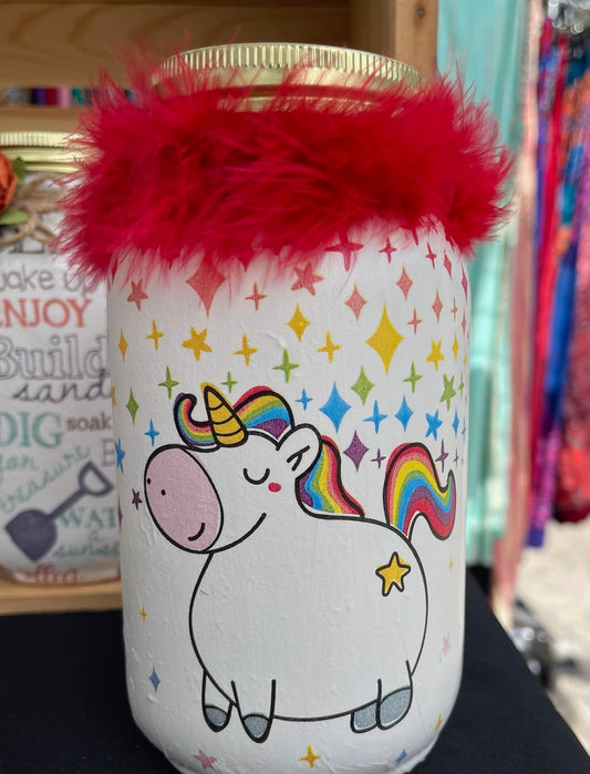 Unicorn Fabulous Mason Jar Tissue Holder