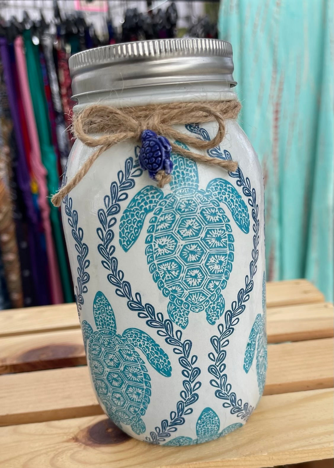 Turtle Inspired Mason Jar Tissue Holder