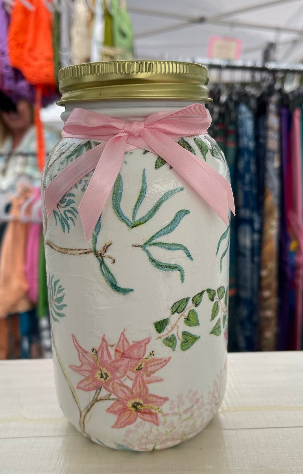 Spring Flowers Mason Jar Tissue Holder