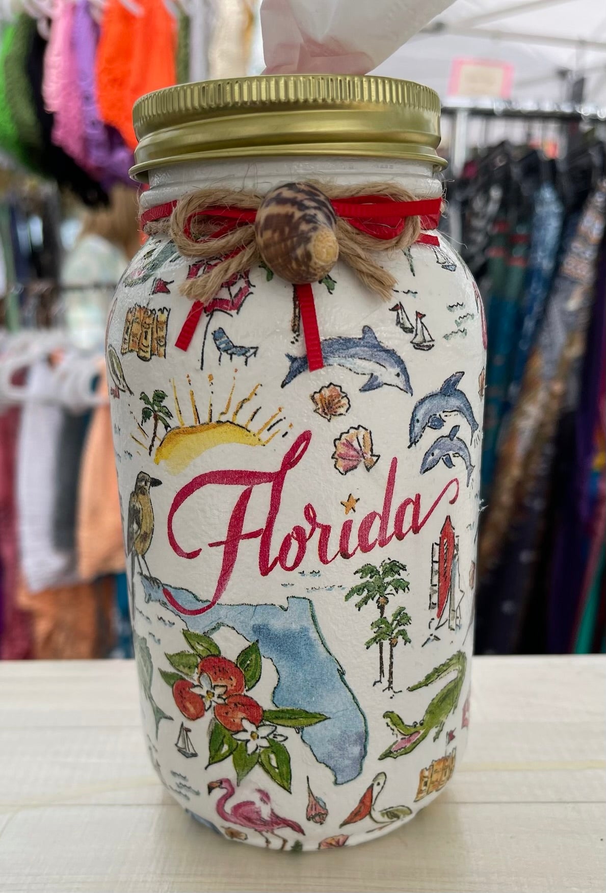 Florida Mason Jar Tissue Holder
