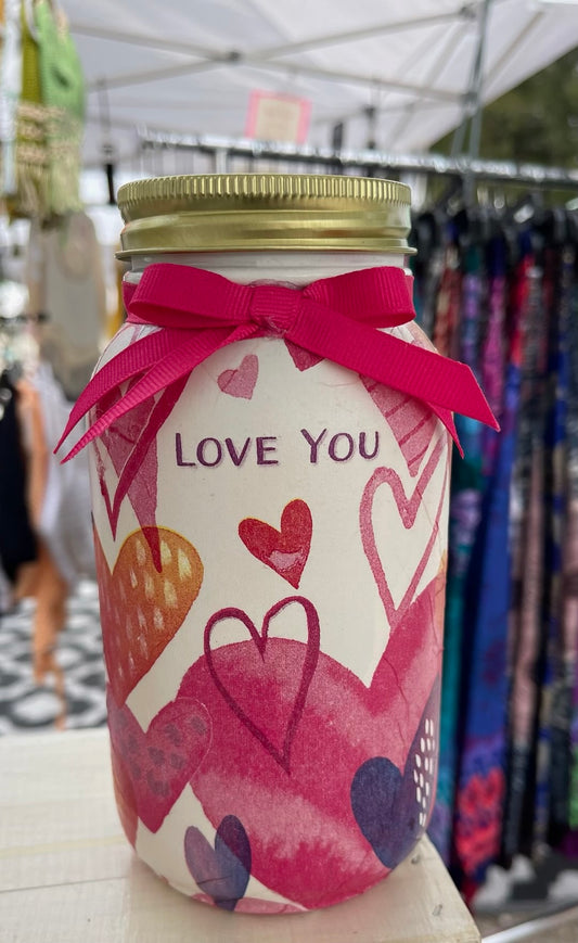 Love You Inspired Mason Jar Tissue Holder