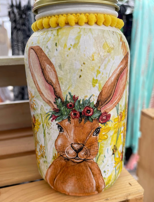 Bunny Inspired Mason Jar Tissue Holder