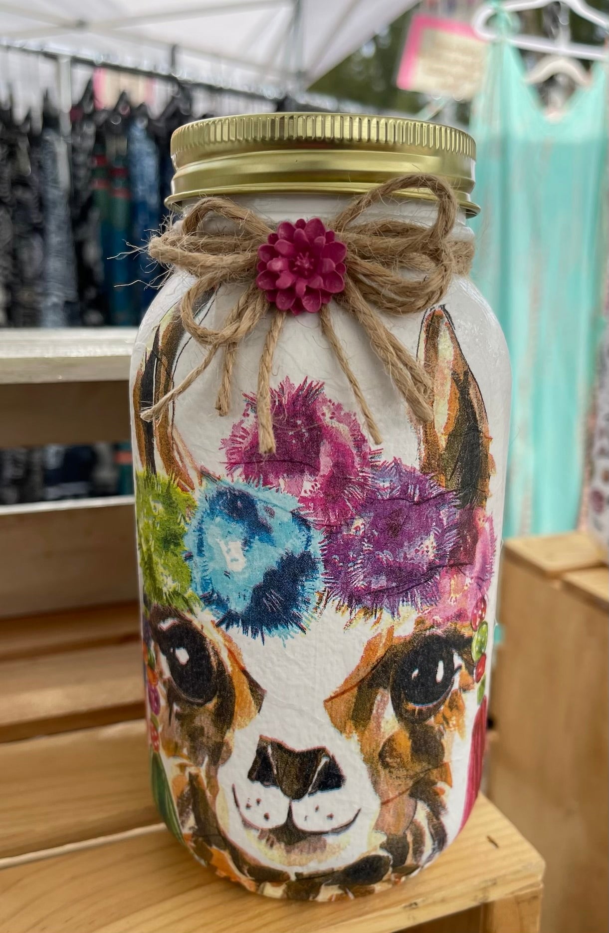 Llama Inspired Mason Jar Tissue Holder