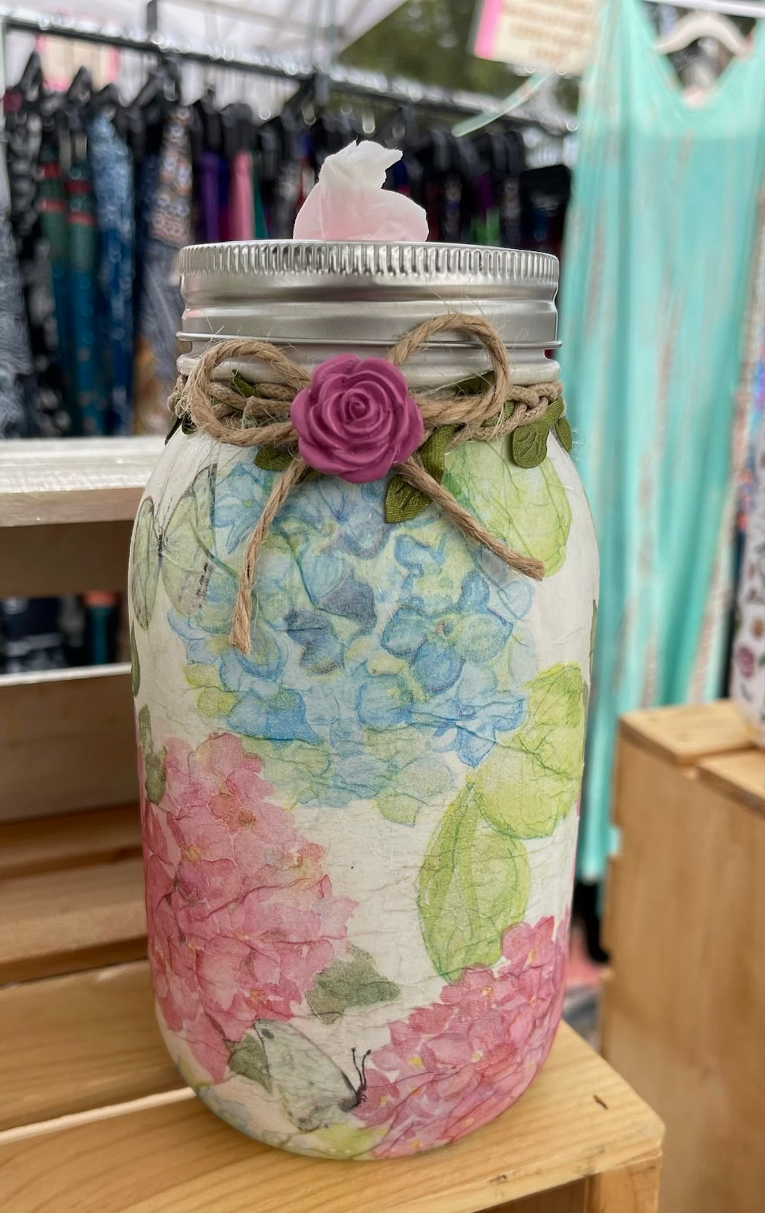 Spring Flowers Inspired Mason Jar Tissue Holder