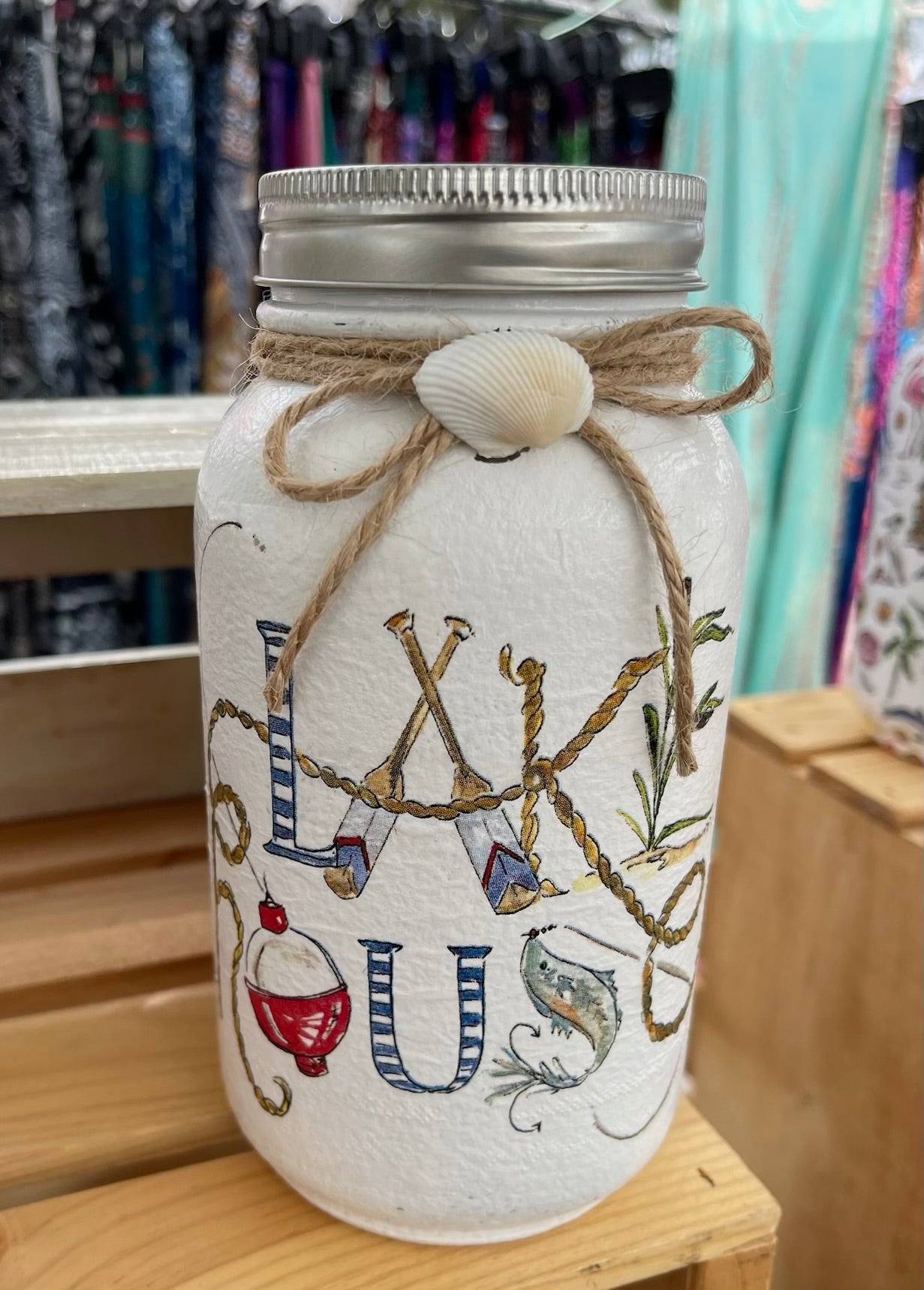 Lake House Inspired Mason Jar Tissue Holder