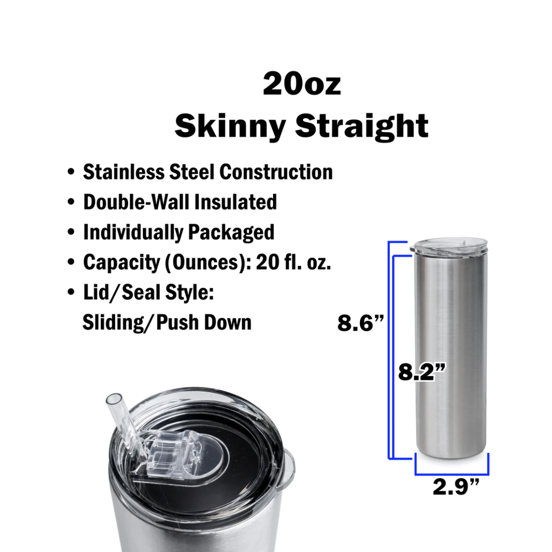 Custom Skinny Tumbler w/handle