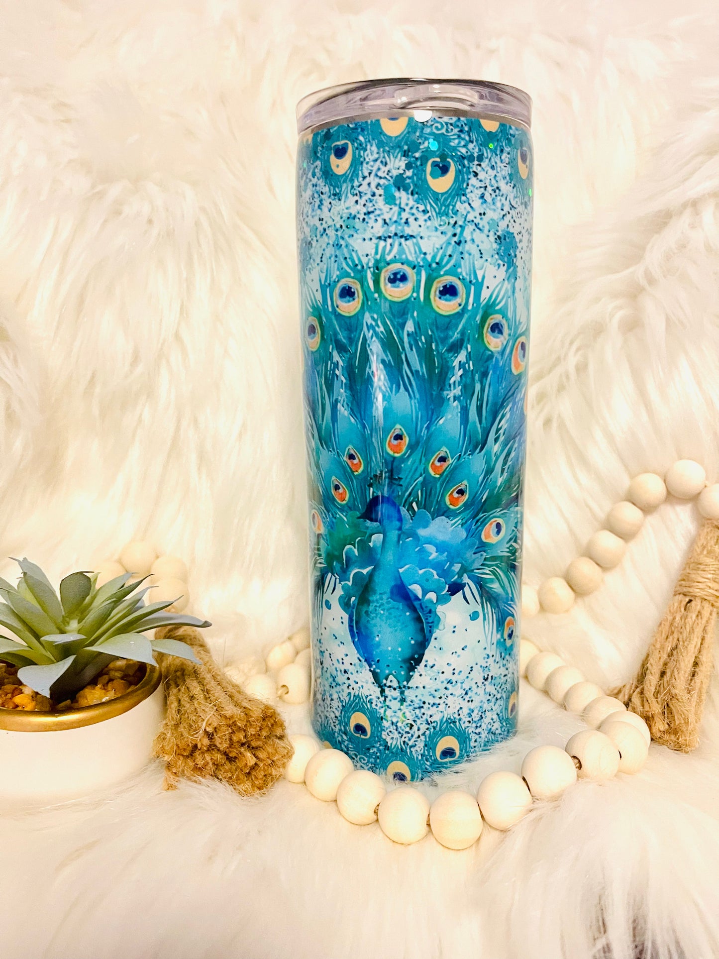 20oz Peacock Feathers