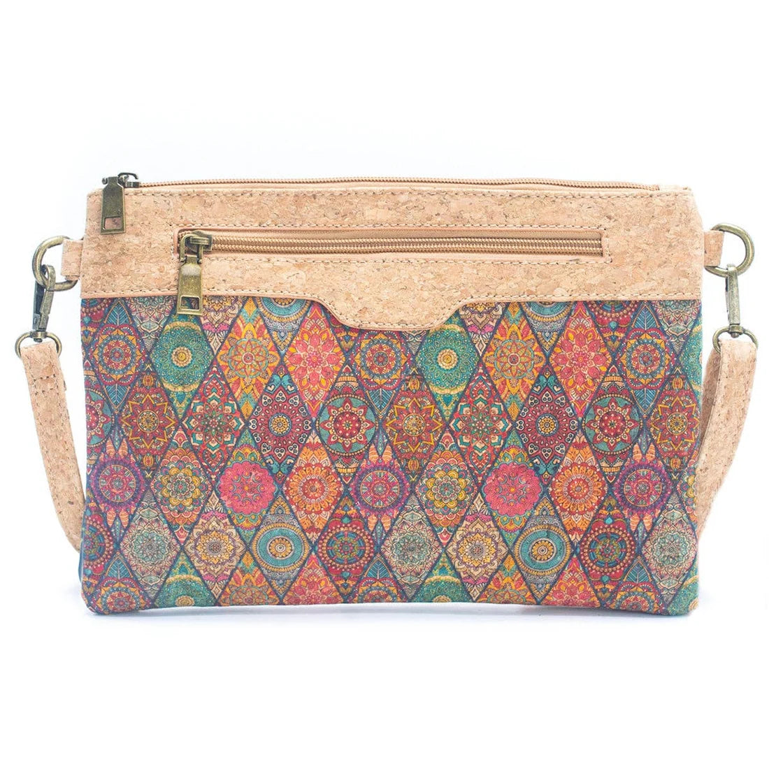 Printed Cork Crossbody Clutch