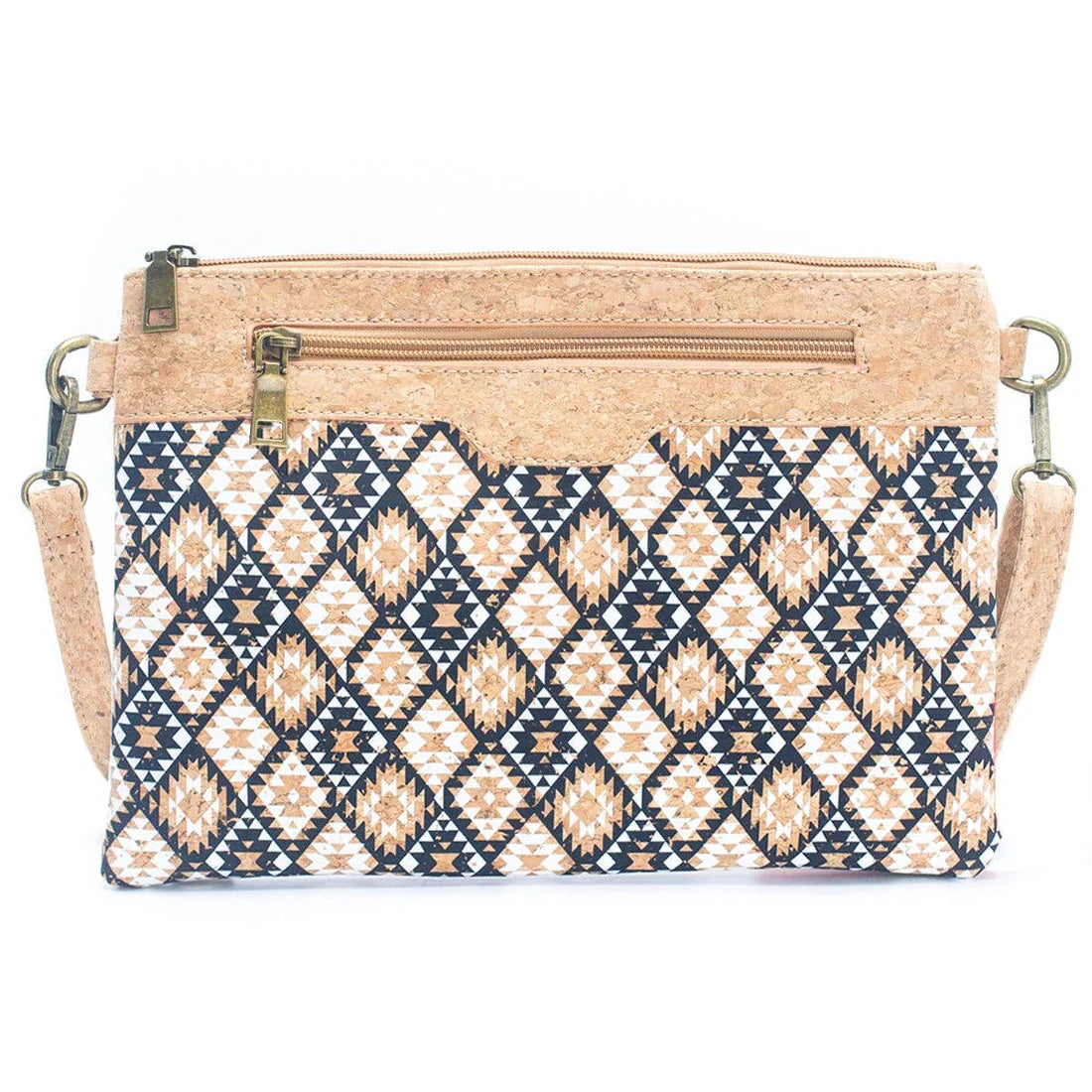 Printed Cork Crossbody Clutch