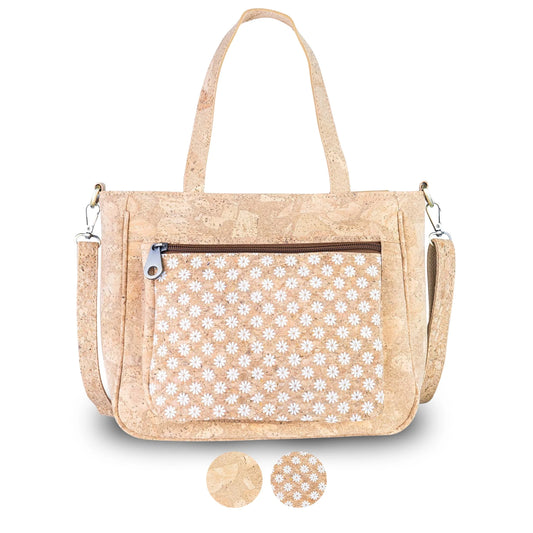 Natural Cork Handbag with Detachable Strap