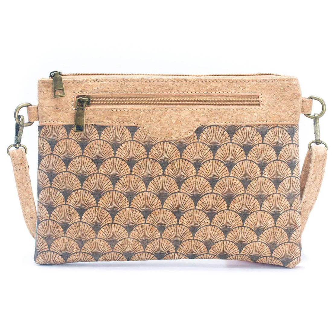 Printed Cork Crossbody Clutch