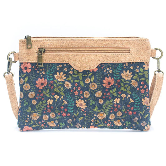 Printed Cork Crossbody Clutch