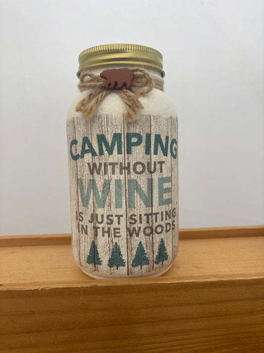 Camping Fun Mason Jar Tissue Holder