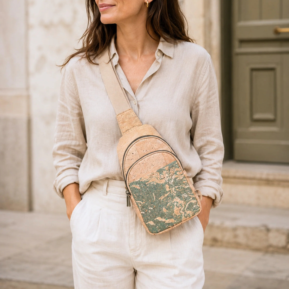 Natural Cork Sling Bag
