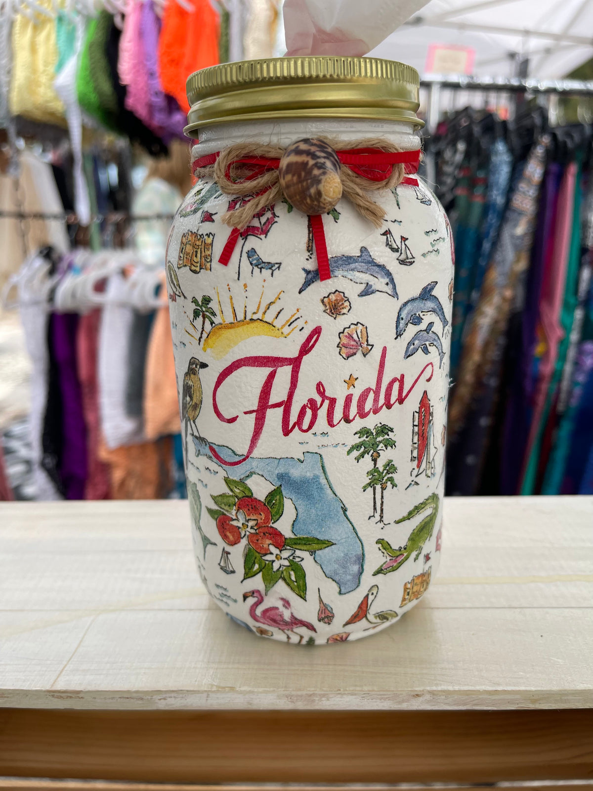 Florida Inspired Mason Jar Tissue Holder