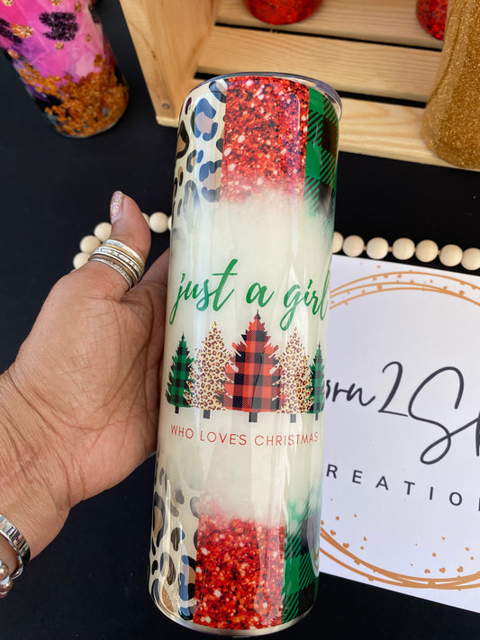 20oz Just a Girl Who Loves Christmas Tumbler