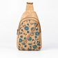 Blue Daisy Cork Chest Sling Bag