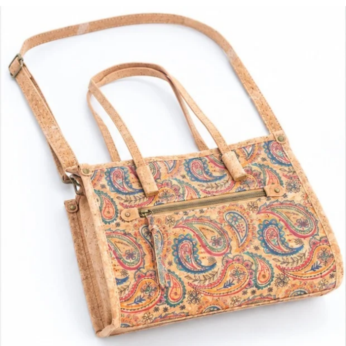 Natural Cork Tote Bag with Shoulder Strap