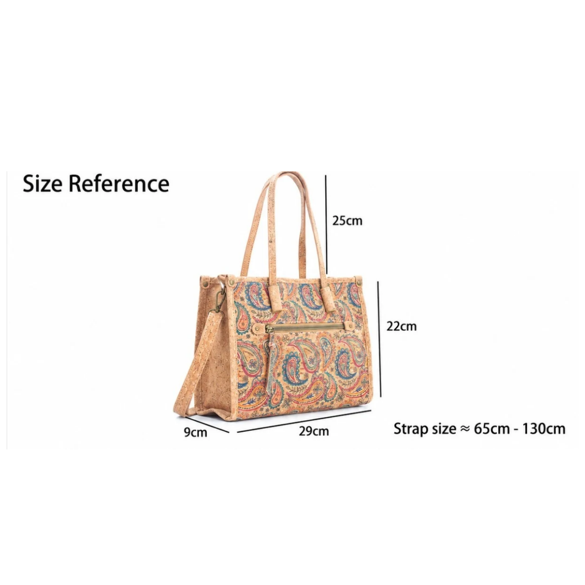 Natural Cork Tote Bag with Shoulder Strap