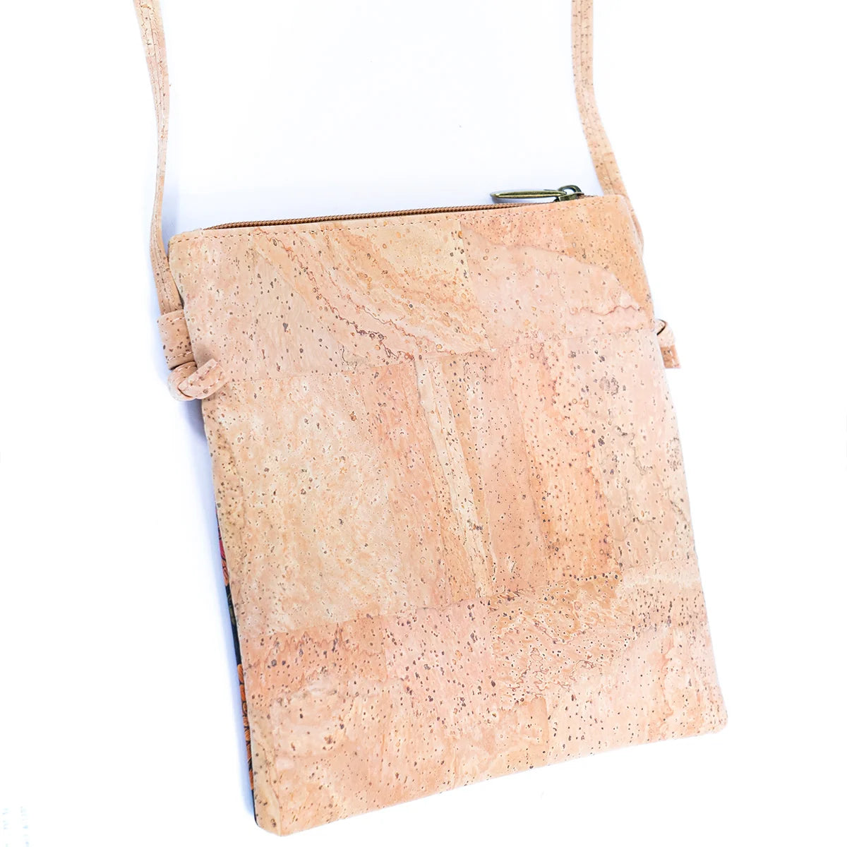Cork Double-Zip Crossbody Bag