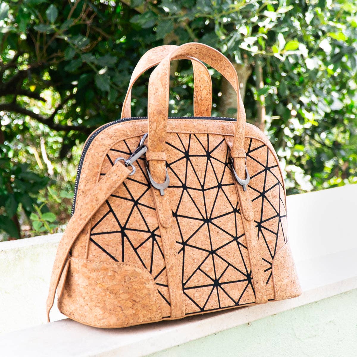 Geometric Cork Handbag