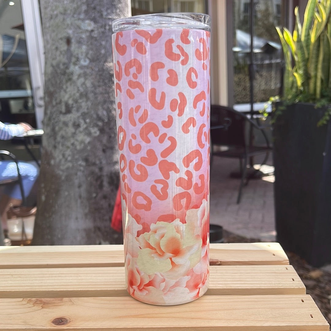 20oz Leopard and Flowers